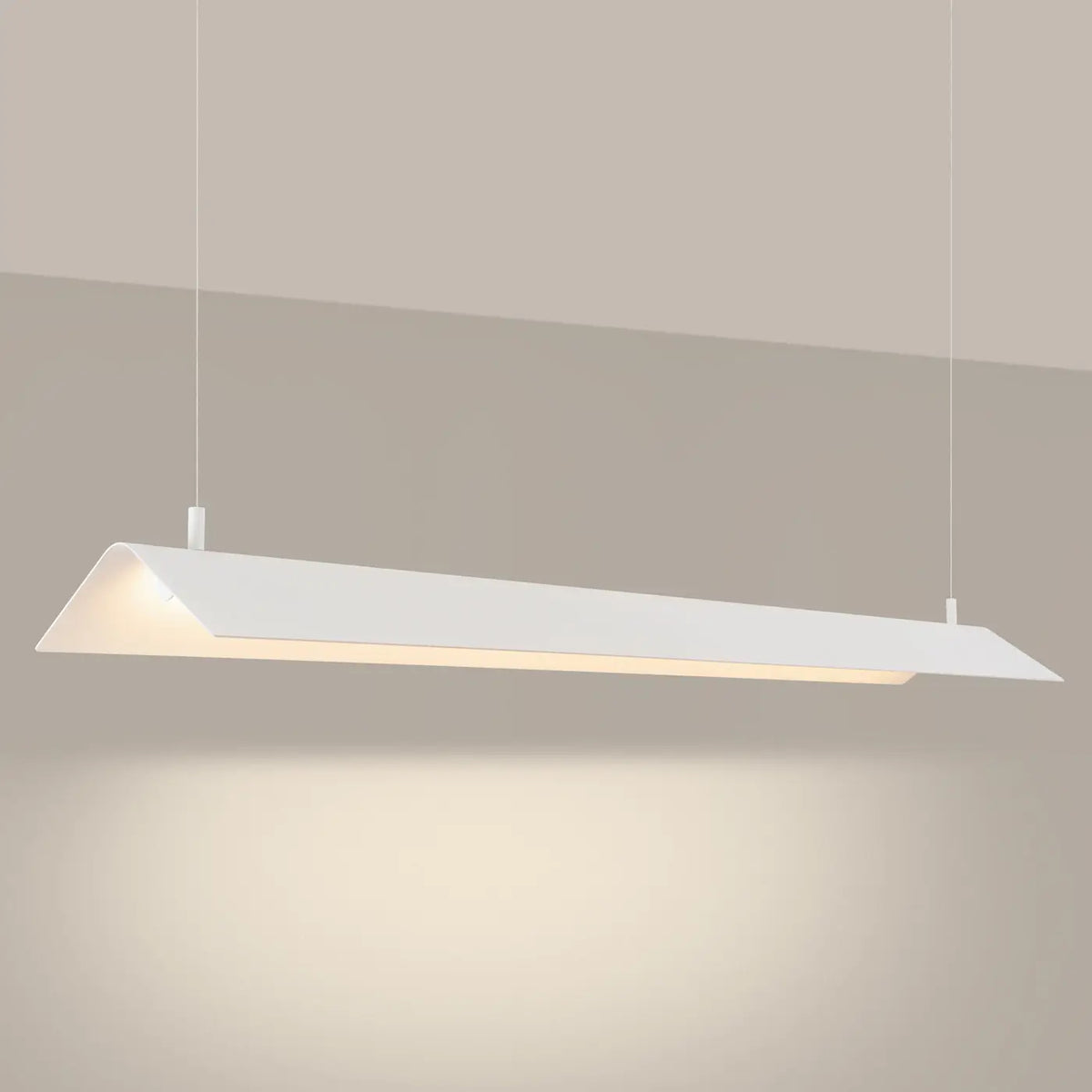 Suspension linéaire LED en tôle d'acier pliée, 24 W, 150 cm