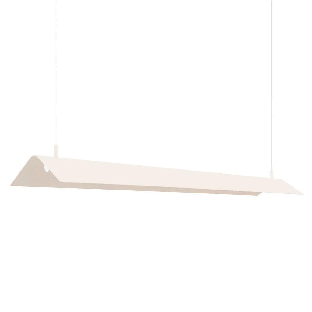 Suspension linéaire LED en tôle d'acier pliée, 24 W, 150 cm, beige