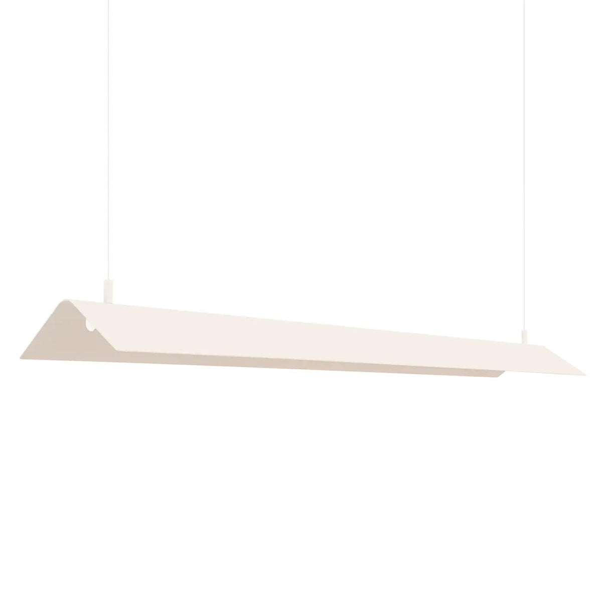 Suspension linéaire LED en tôle d'acier pliée, 24 W, 150 cm, beige