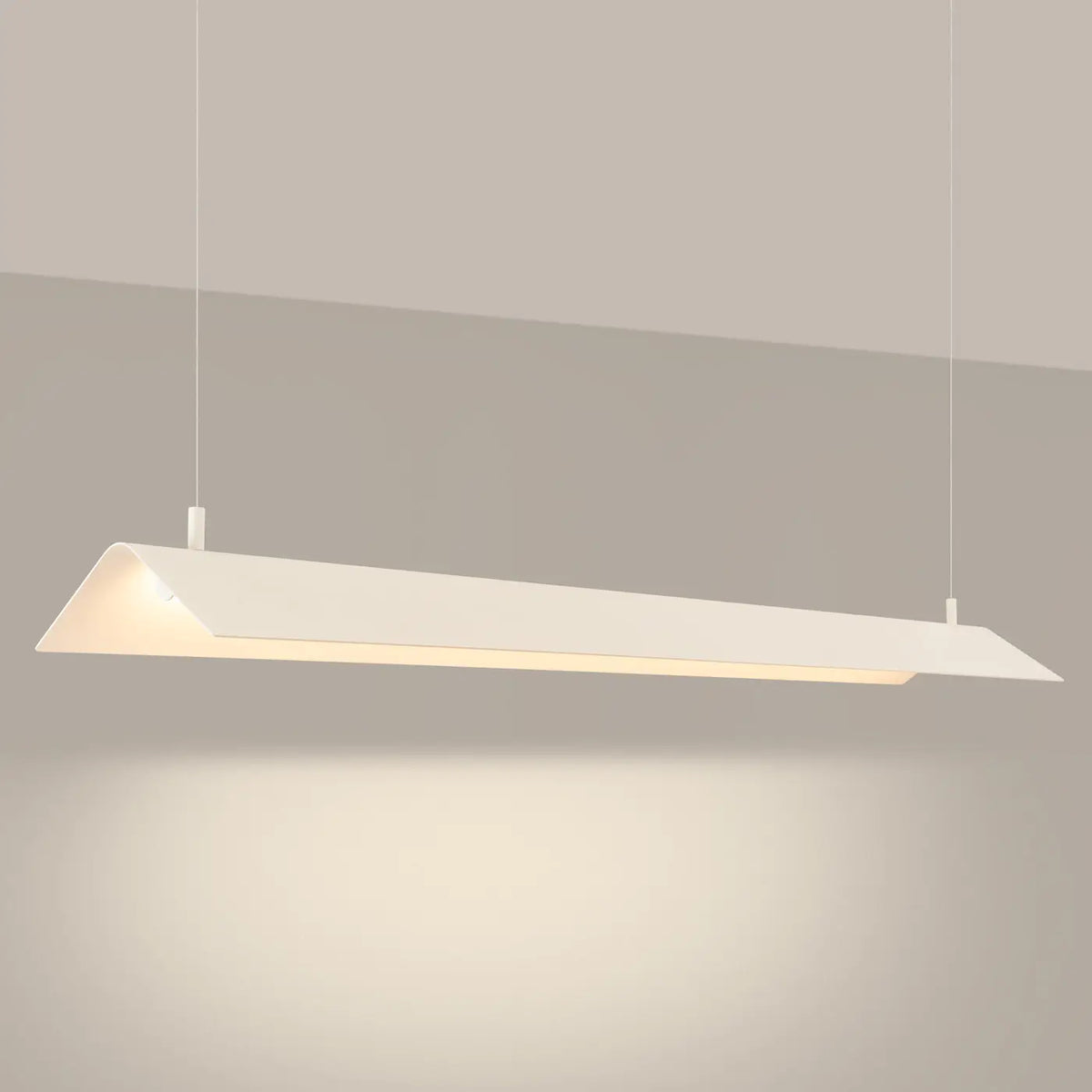 Suspension linéaire LED en tôle d'acier pliée, 24 W, 150 cm