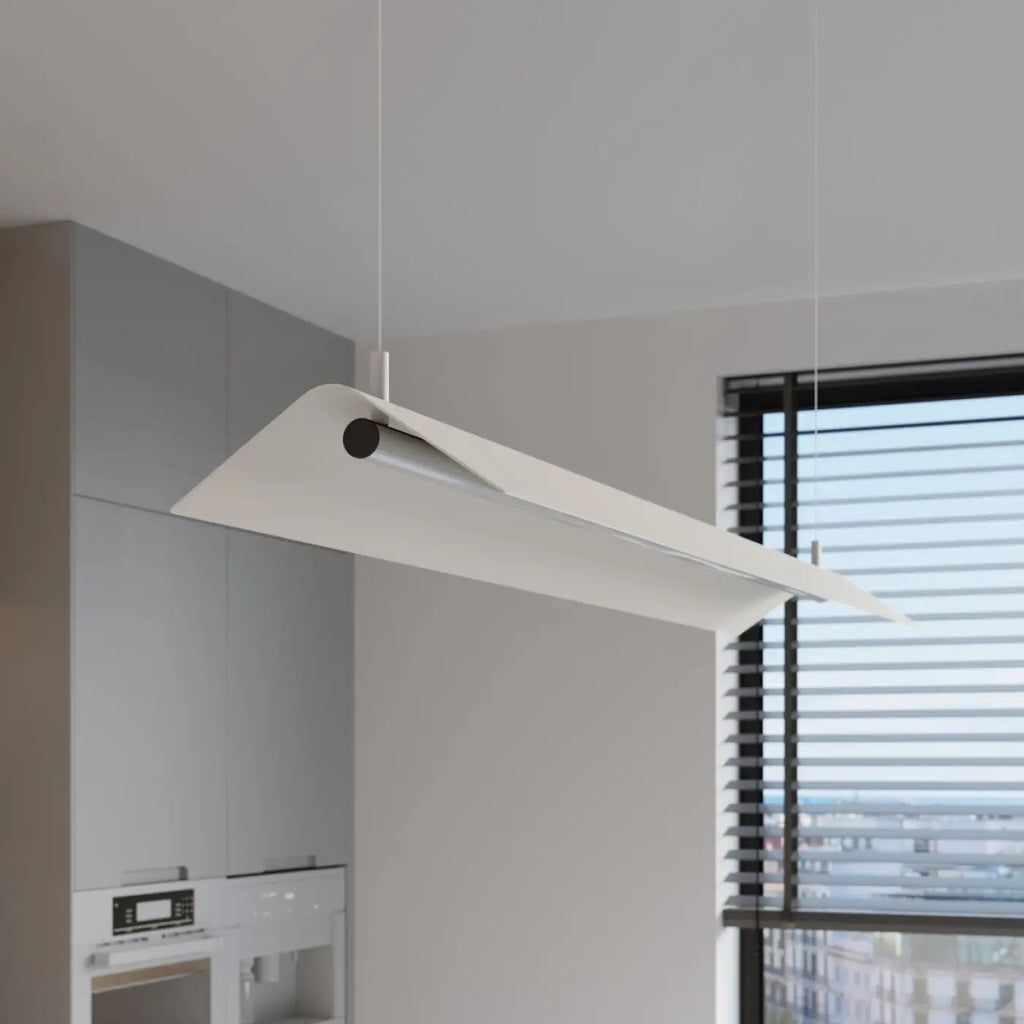 Suspension linéaire LED en tôle d'acier pliée, 24 W, 150 cm