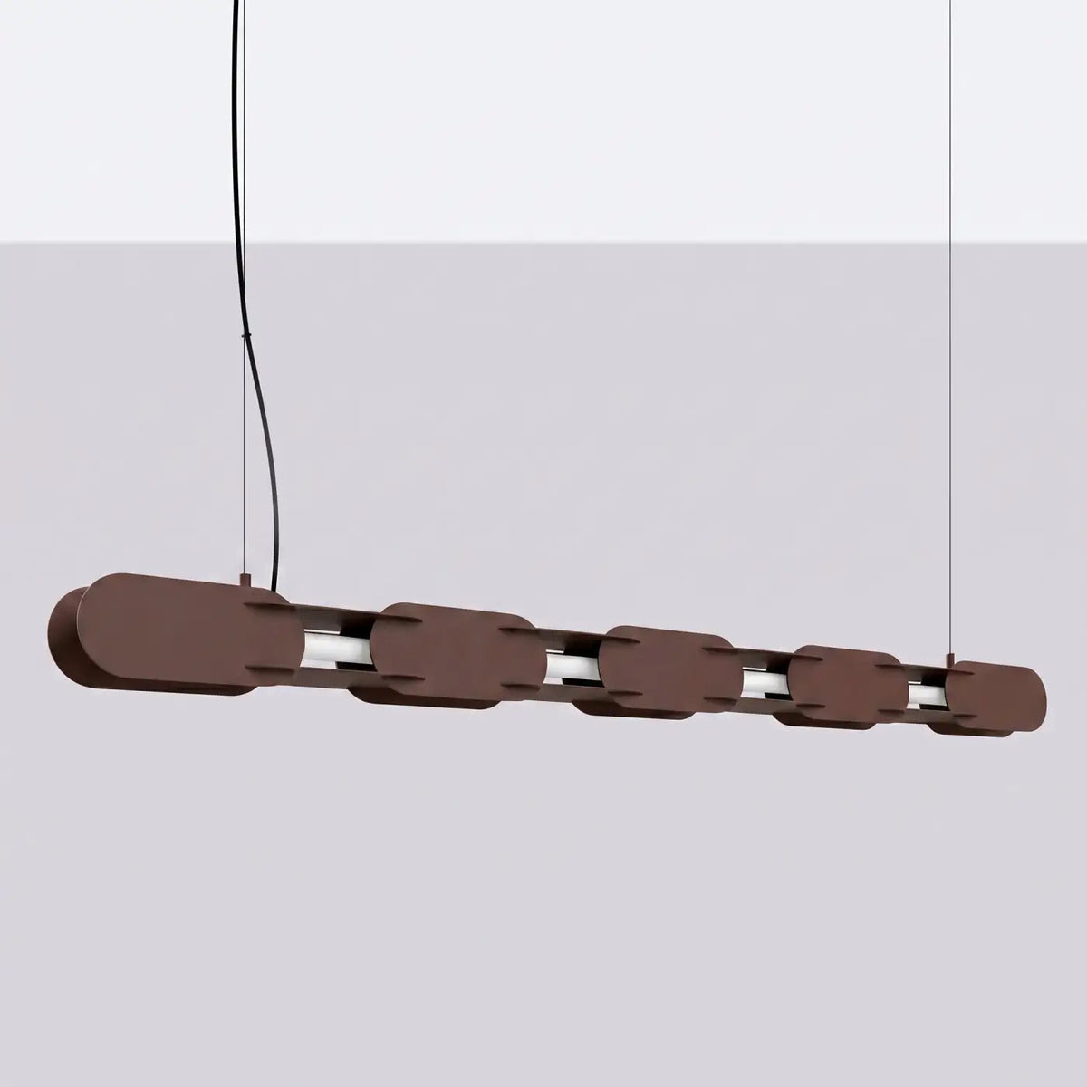 Suspension LED en maillons d'acier arrondis, 91 ou 158 cm