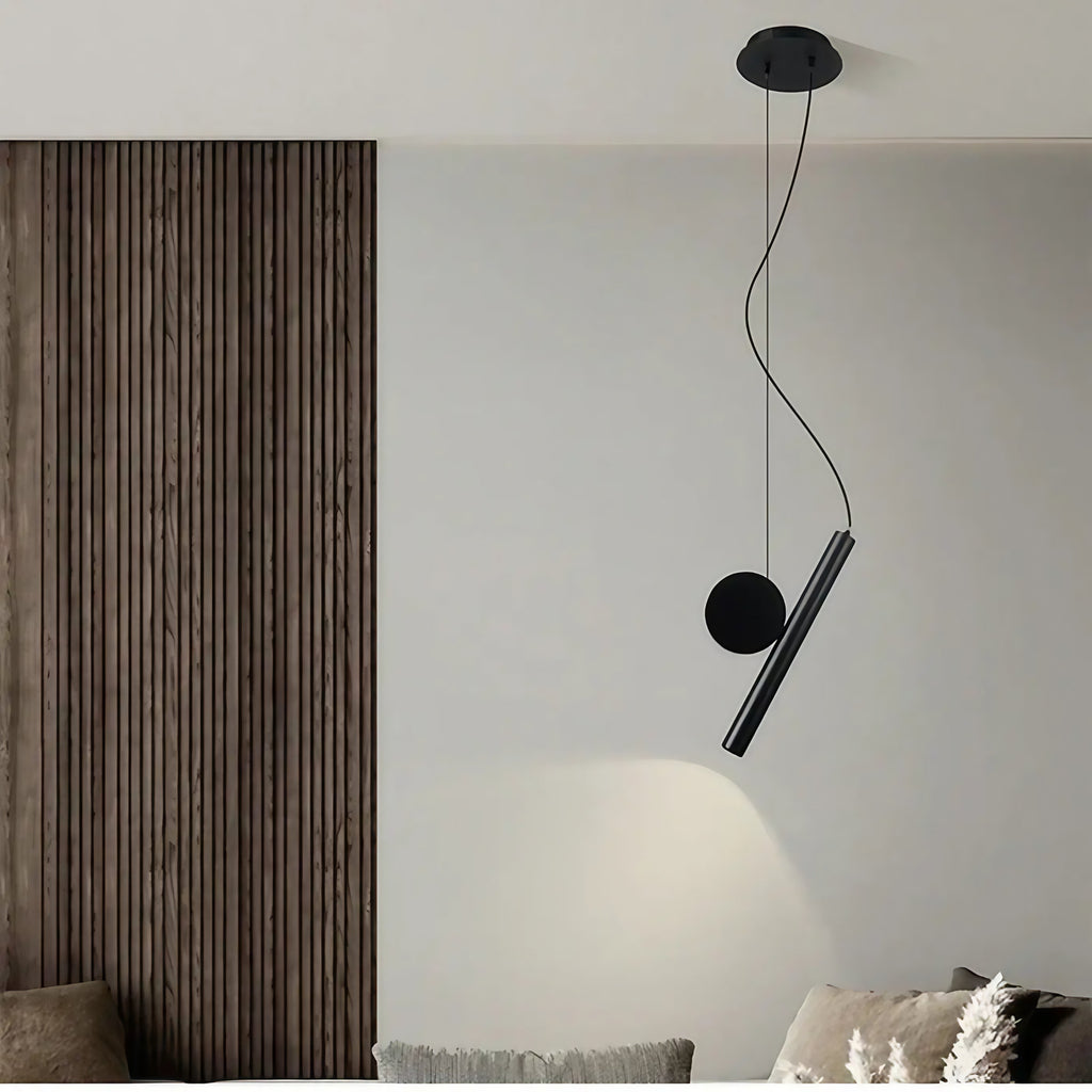 Suspension LED cylindrique minimaliste, noir, blanc ou doré