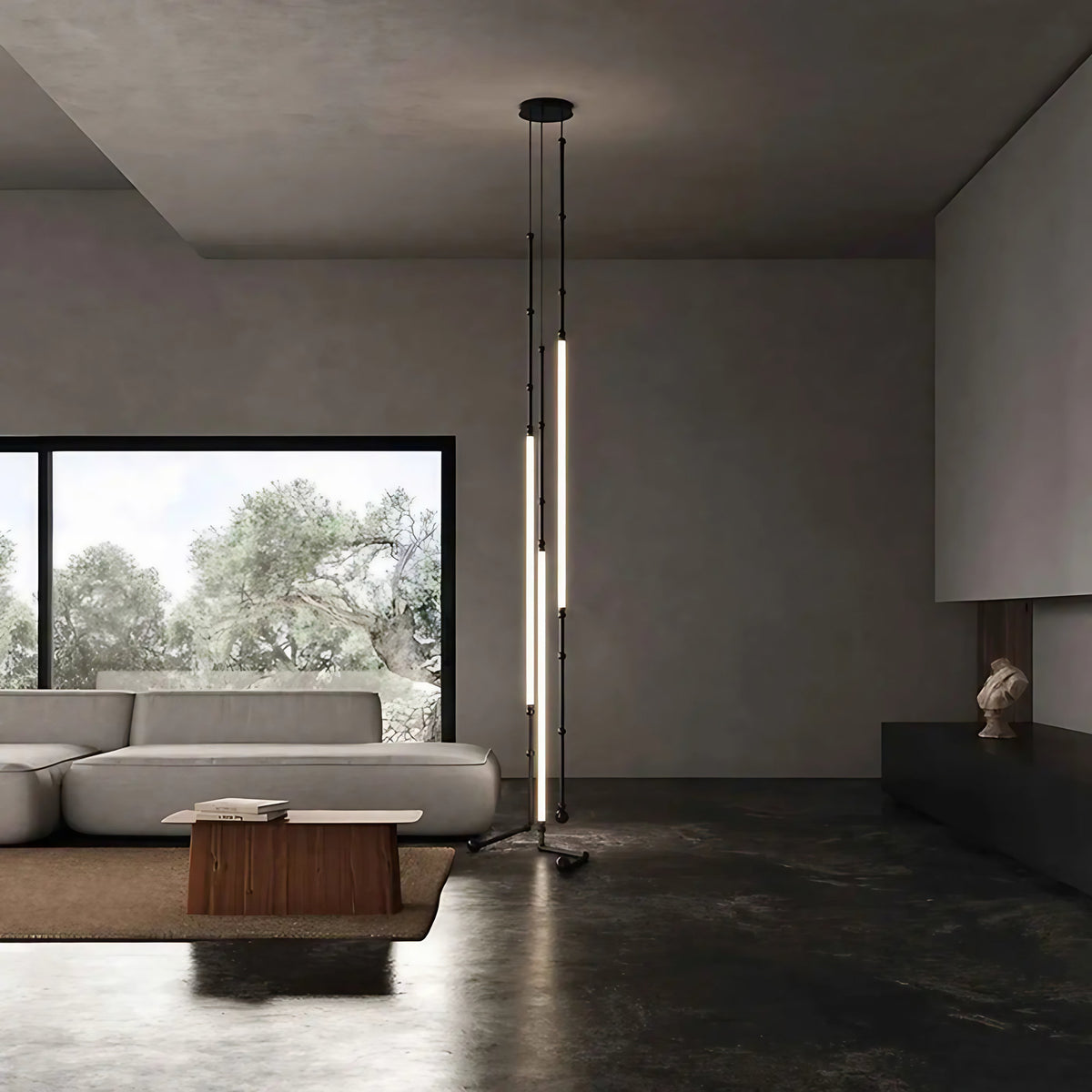 Suspension LED à câbles lumineux, trois modèles au choix