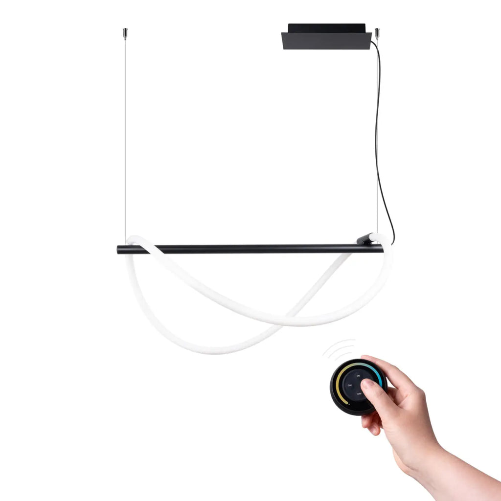 Suspension LED en boucle libre, aluminium noir, teinte réglable