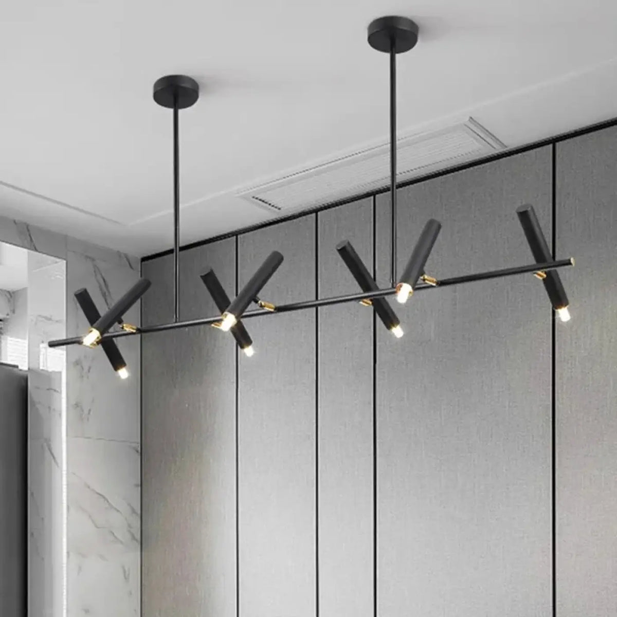 Suspension LED noire minimaliste, tailles S et M