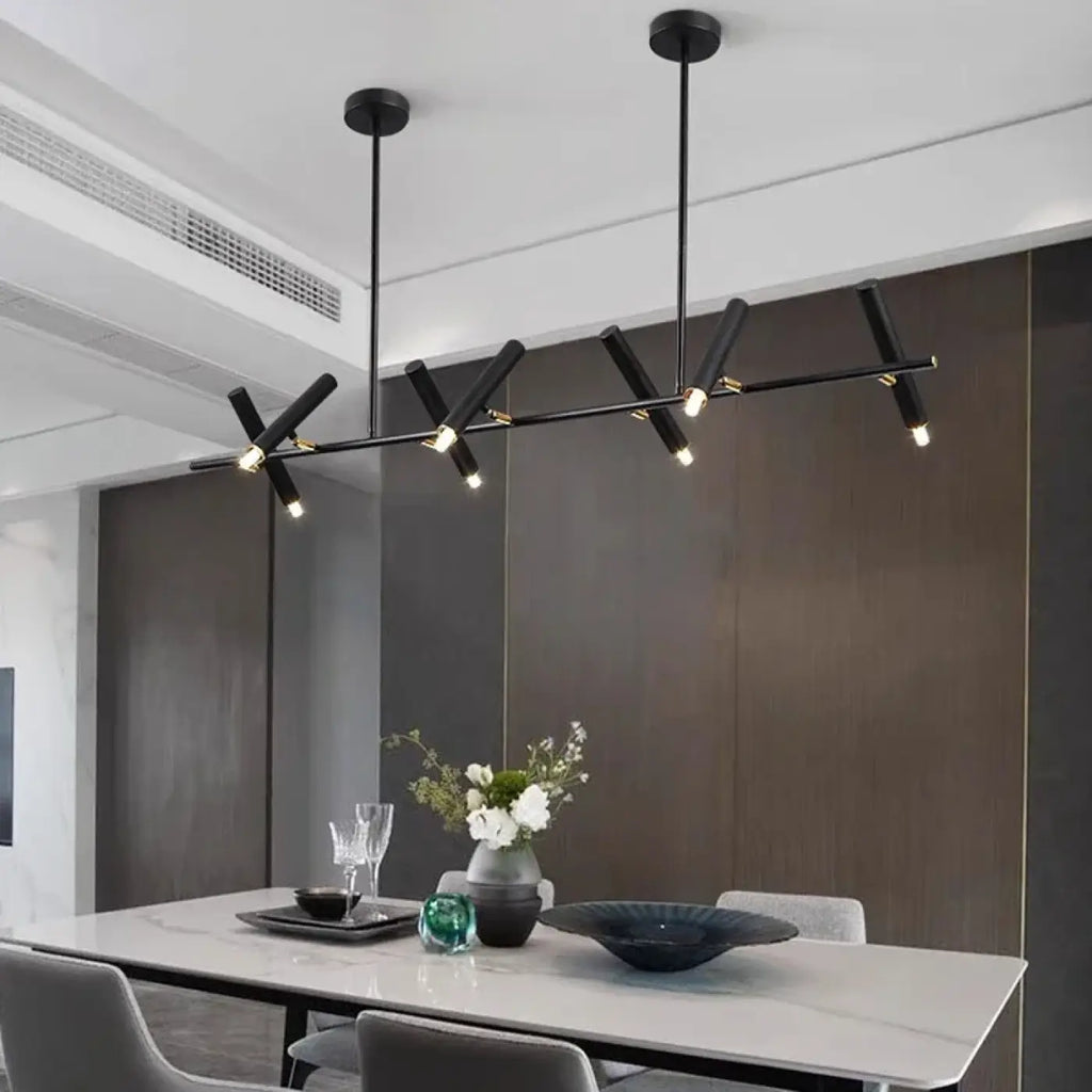 Suspension LED noire minimaliste, tailles S et M