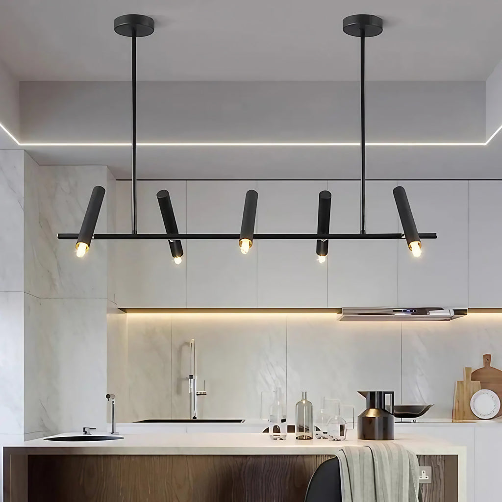 Suspension LED noire minimaliste, tailles S et M