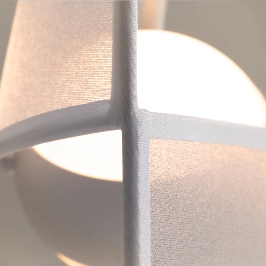 Suspension LED blanche à disque textile translucide, 45 cm