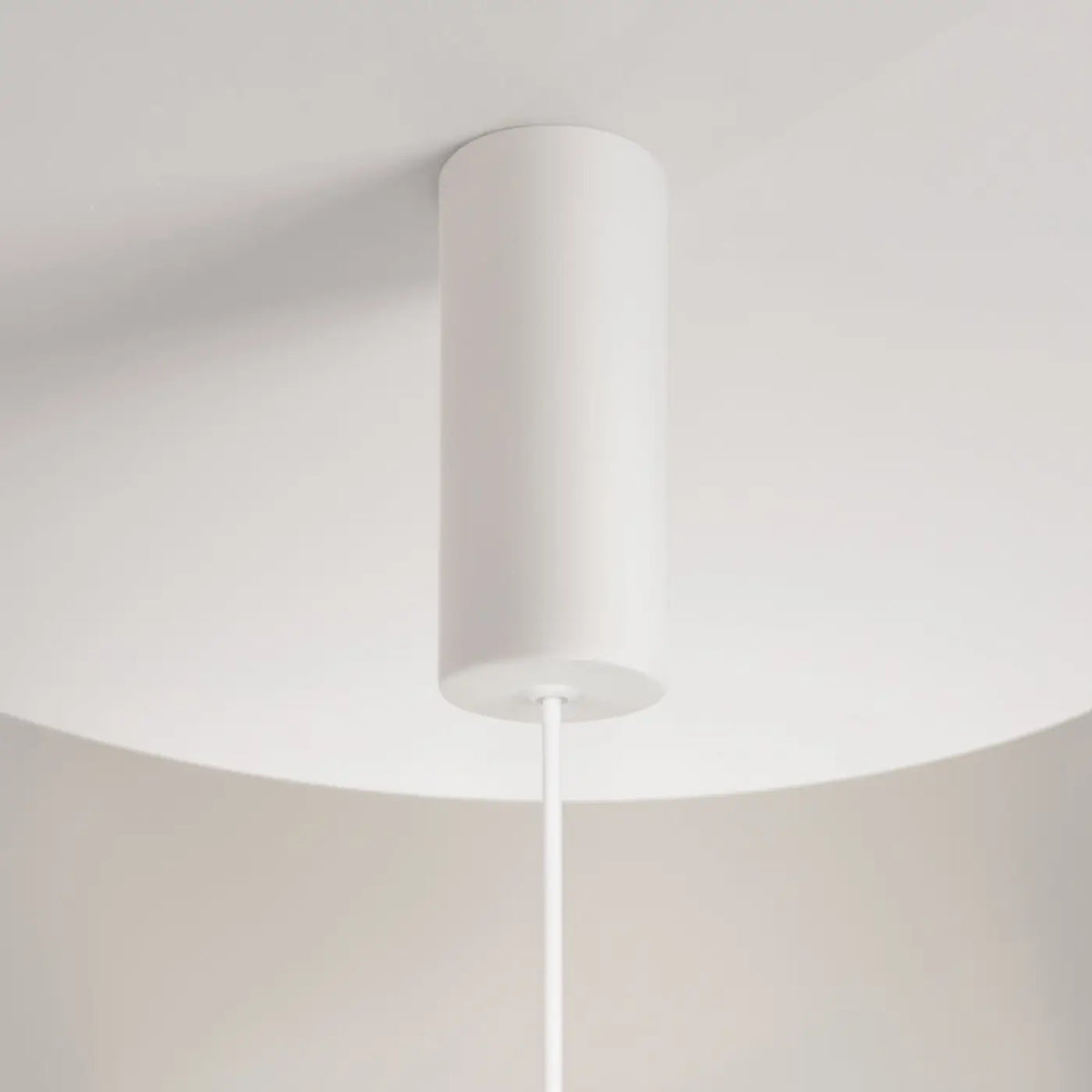 Suspension LED blanche à disque textile translucide, 45 cm