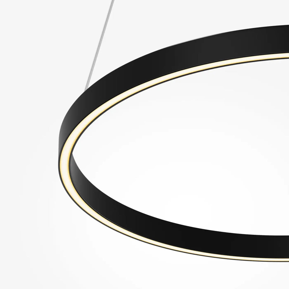 Suspension LED cercle lumineux, 60 ou 80 cm, noir ou doré