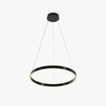 Suspension LED cercle lumineux, 60 ou 80 cm, noir ou doré, noir
