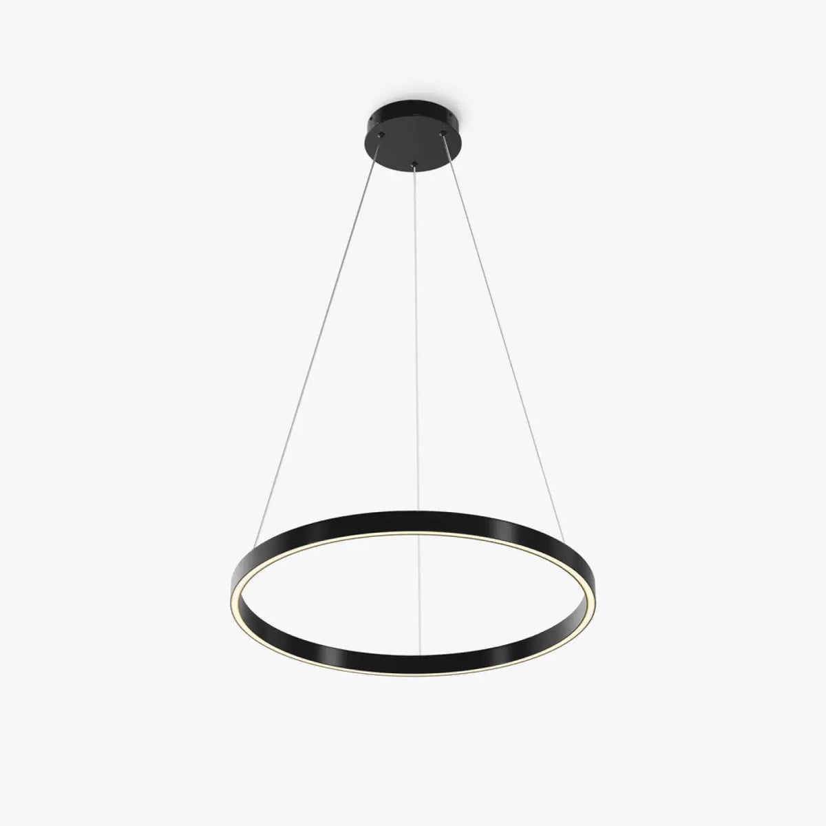 Suspension LED cercle lumineux, 60 ou 80 cm, noir ou doré, noir