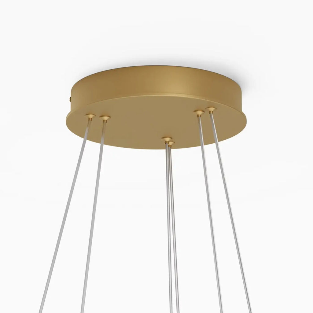 Suspension LED à deux anneaux de 80 cm, noir ou doré