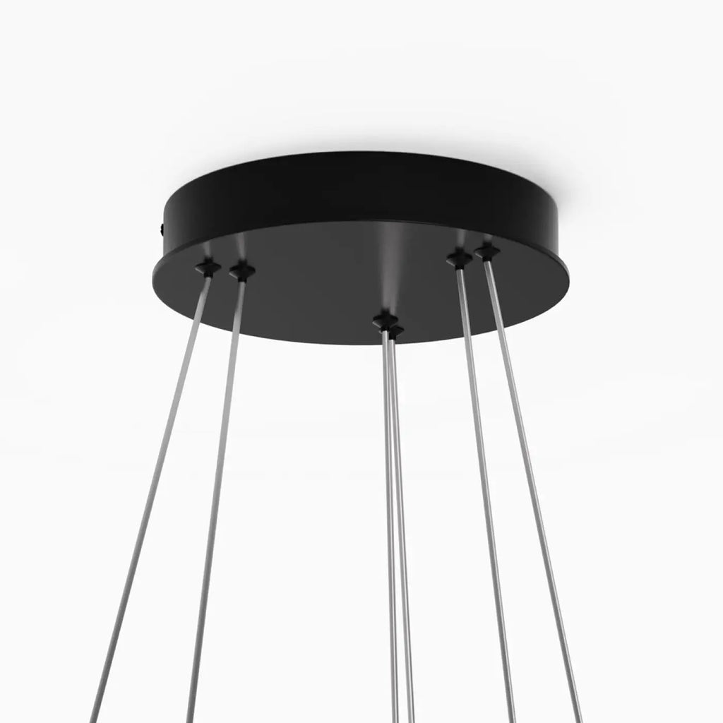 Suspension LED à deux anneaux de 80 cm, noir ou doré