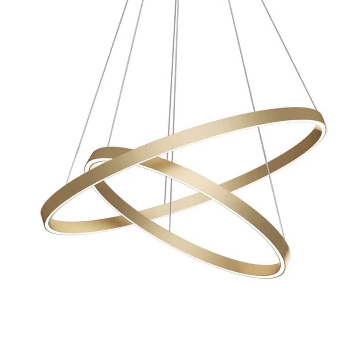 Suspension LED à deux anneaux de 80 cm, noir ou doré