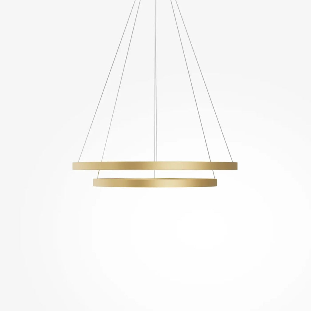 Suspension LED à deux anneaux de 80 cm, noir ou doré