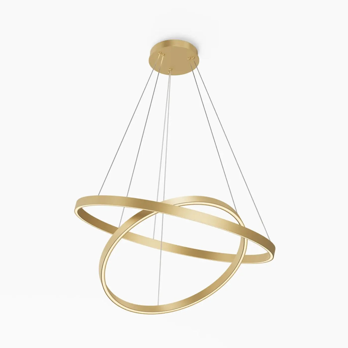 Suspension LED à deux anneaux de 80 cm, noir ou doré
