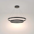 Suspension LED à deux anneaux de 80 cm, noir ou doré, noir