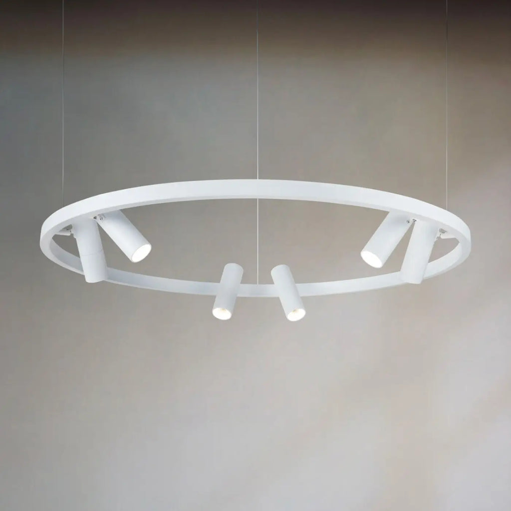 Suspension LED grand cercle de 98 cm avec spot orientable