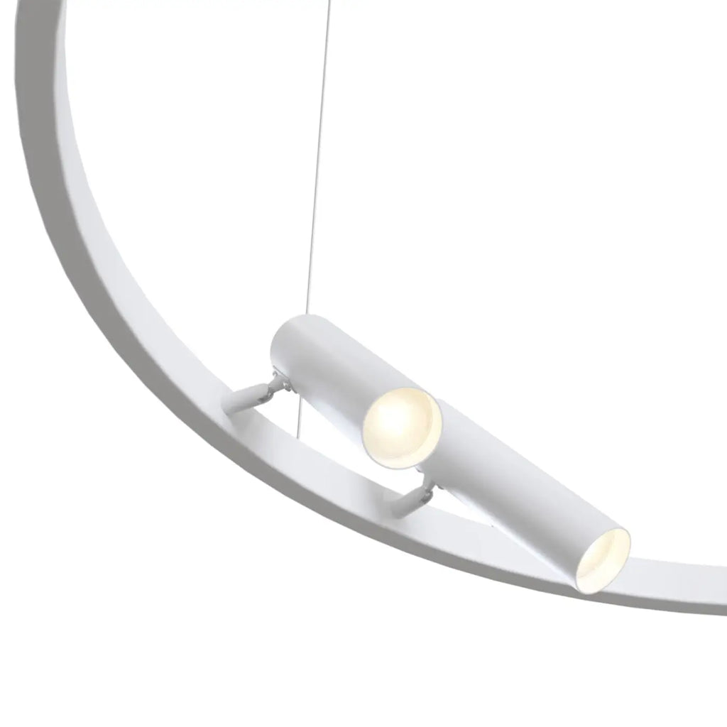 Suspension LED grand cercle de 98 cm avec spot orientable