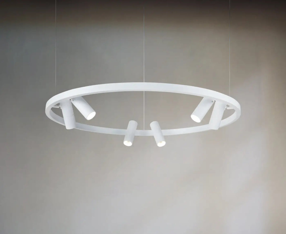 Suspension LED grand cercle de 98 cm avec spot orientable