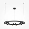 Suspension LED grand cercle de 98 cm avec spot orientable, noir