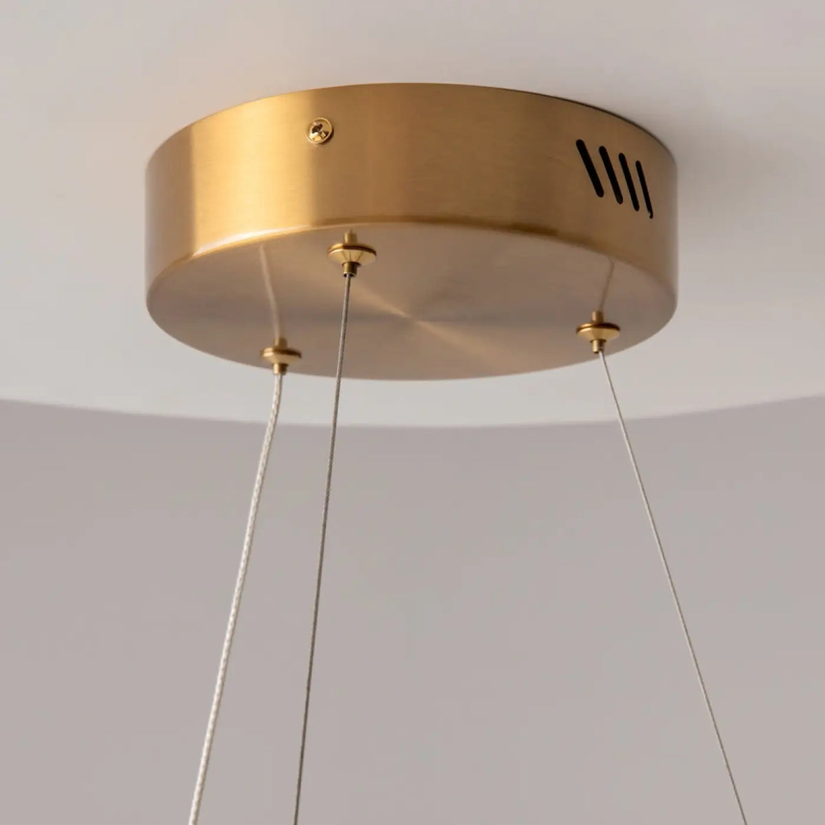 Suspension LED anneau doré, blanc neutre, 40, 60 ou 80 cm