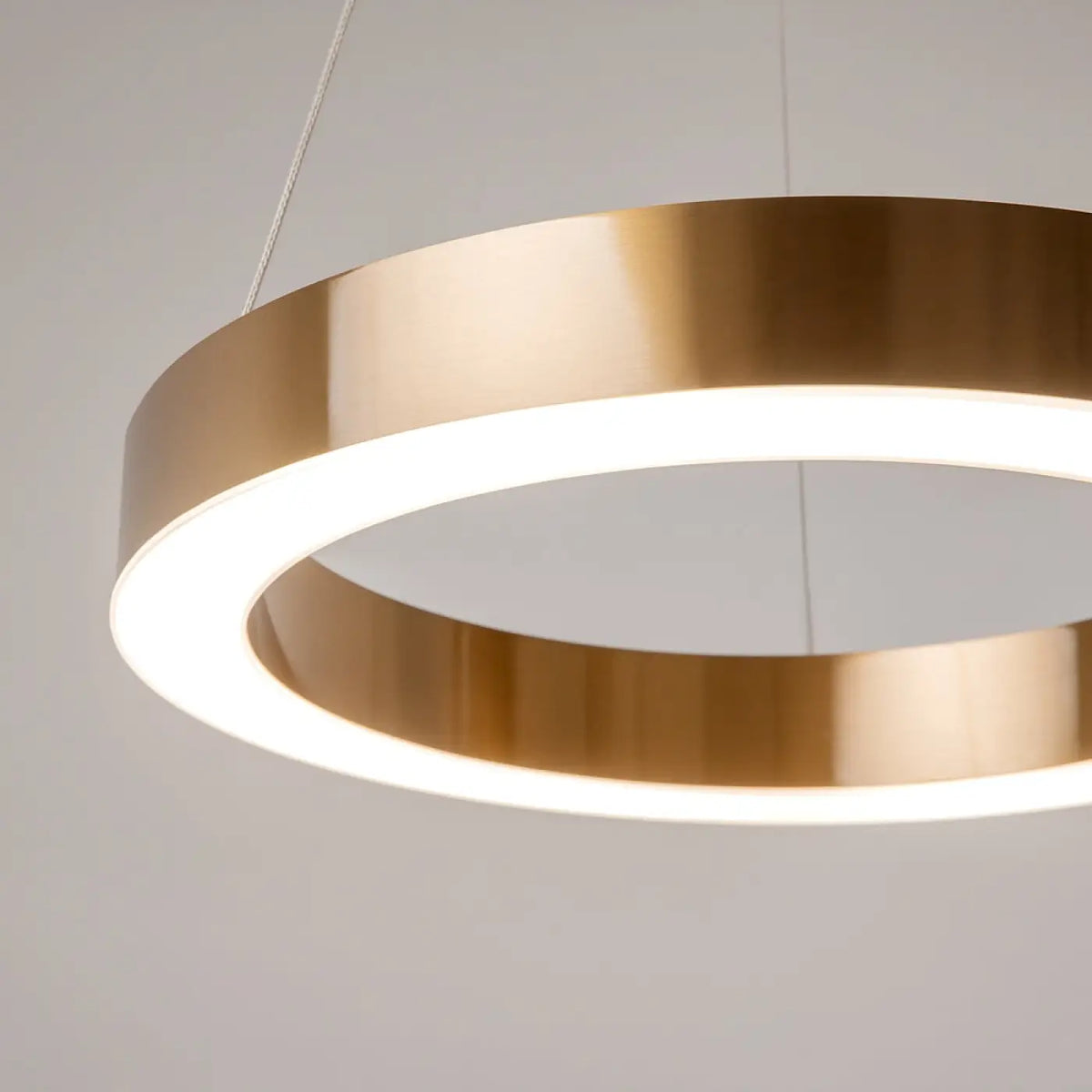 Suspension LED anneau doré, blanc neutre, 40, 60 ou 80 cm