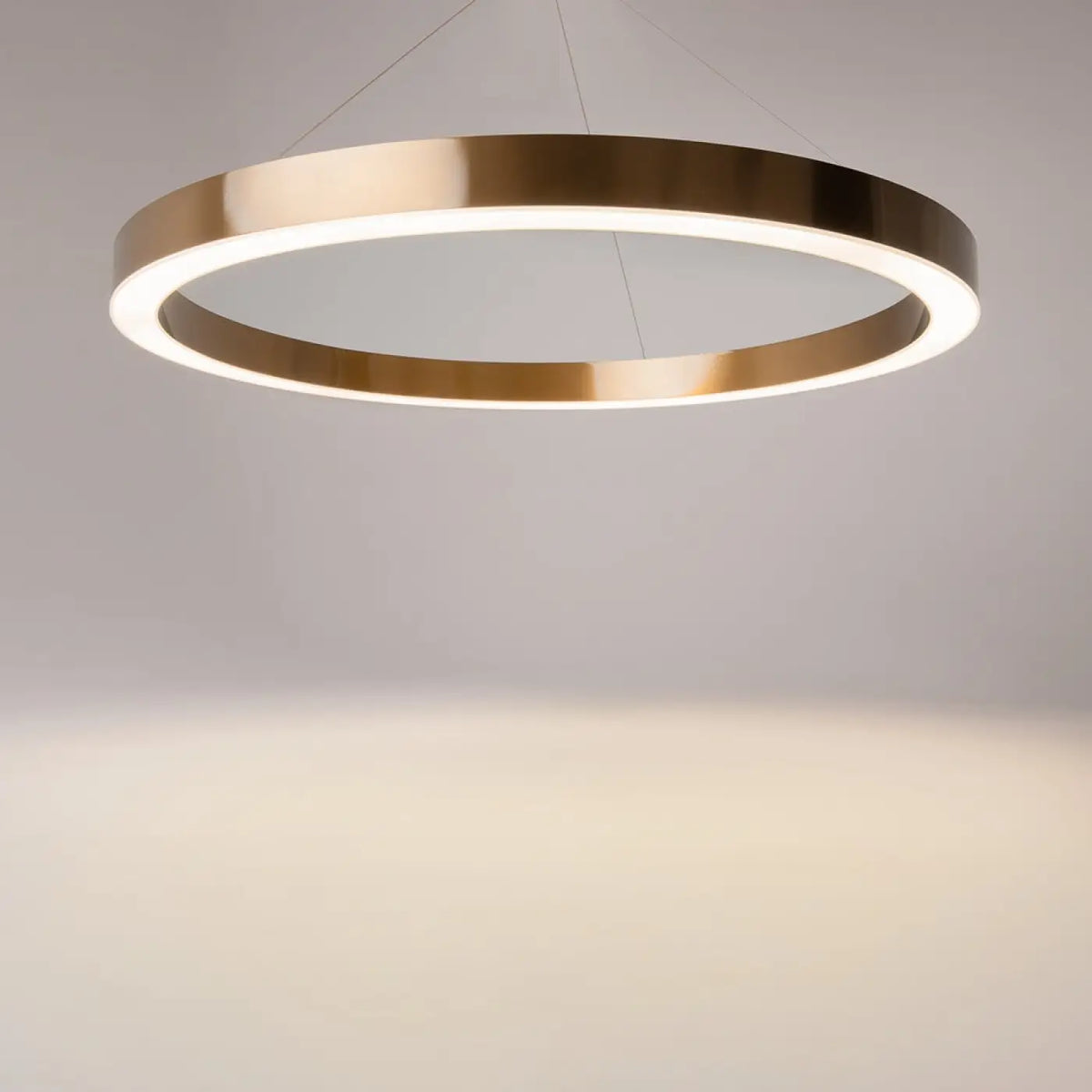 Suspension LED anneau doré, blanc neutre, 40, 60 ou 80 cm