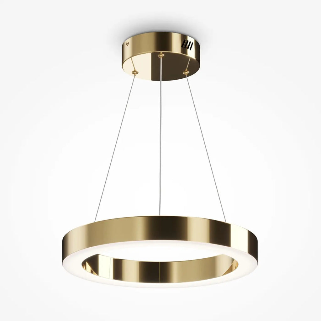 Suspension LED anneau doré, blanc neutre, 40, 60 ou 80 cm