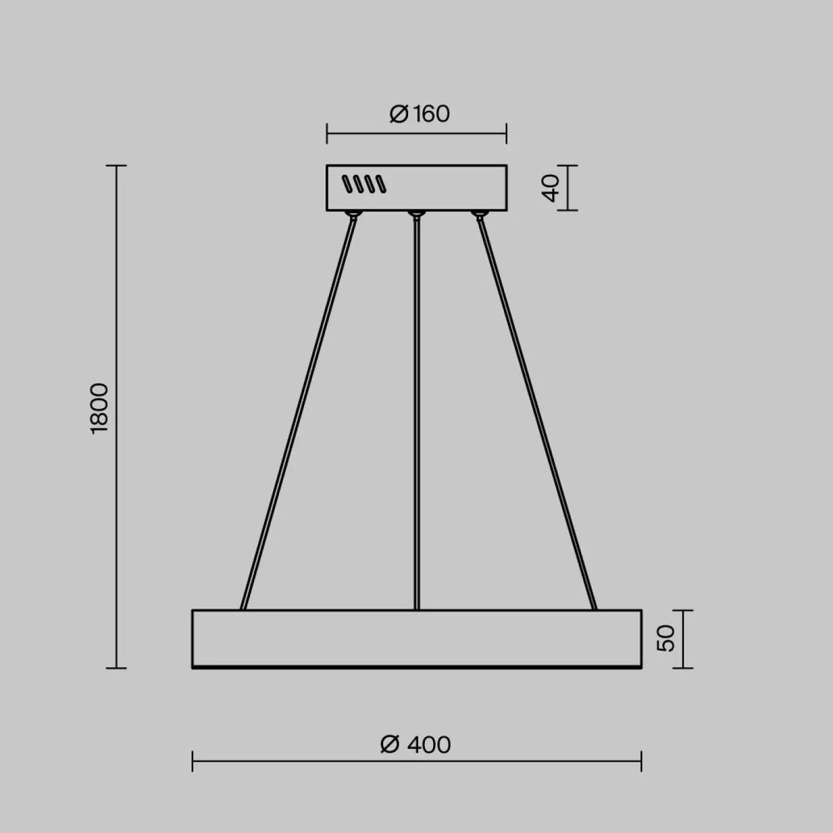 Suspension LED anneau doré, blanc neutre, 40, 60 ou 80 cm