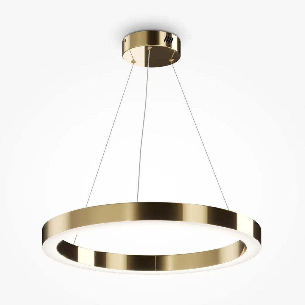 Suspension LED anneau doré, blanc neutre, 40, 60 ou 80 cm