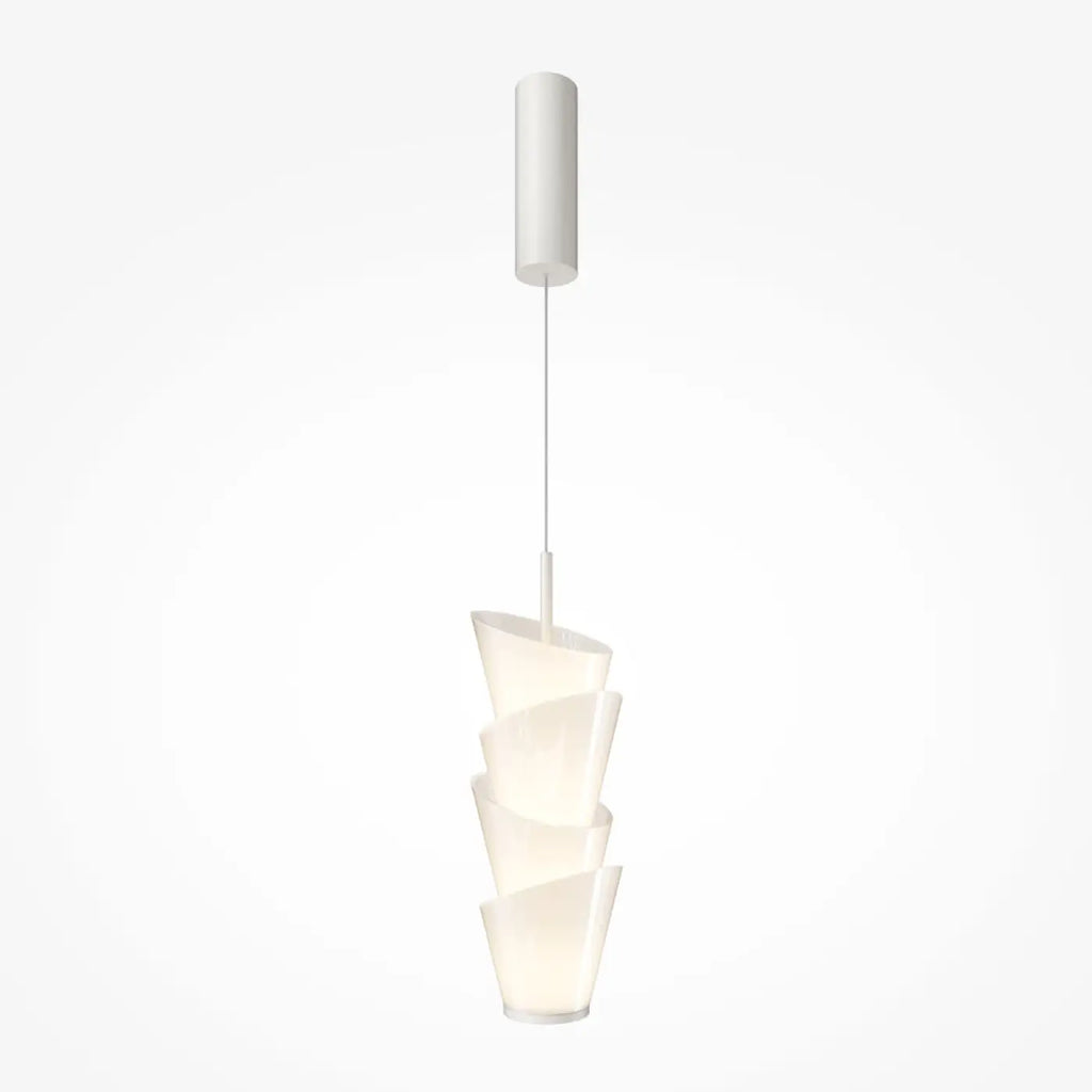 Suspension LED cylindre en verre opalin blanc de 60 cm