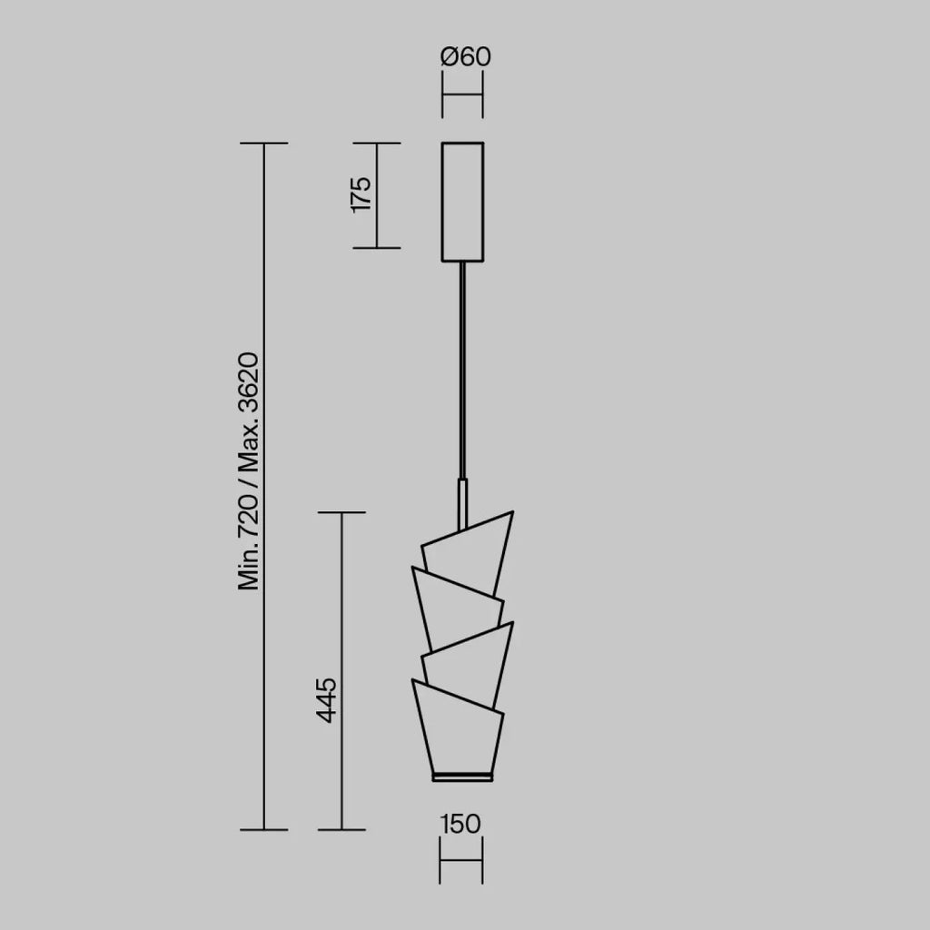 Suspension LED cylindre en verre opalin blanc de 60 cm