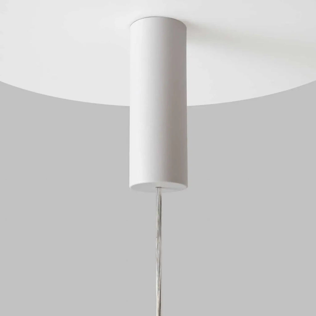 Suspension LED cylindre en verre opalin blanc de 60 cm