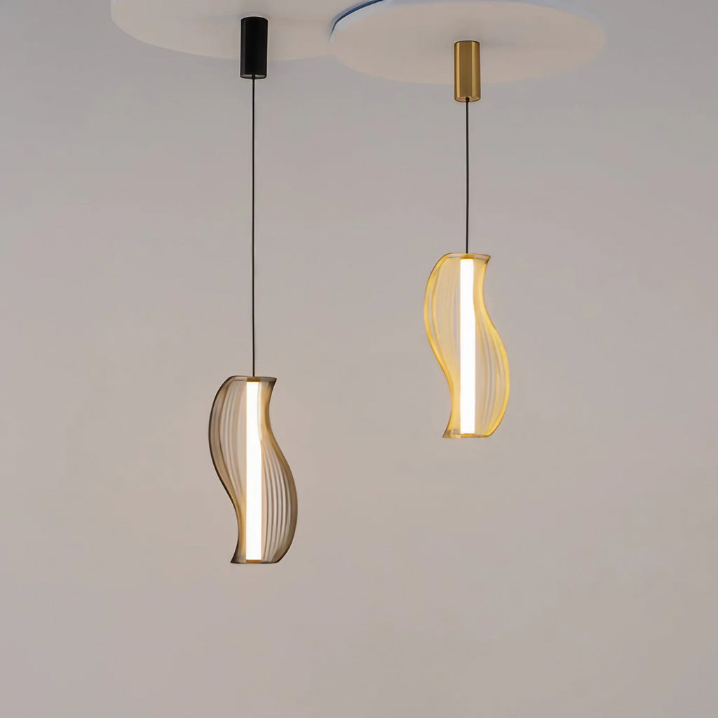 Suspension LED à cadre ajouré qui projette des ombres, noir ou doré