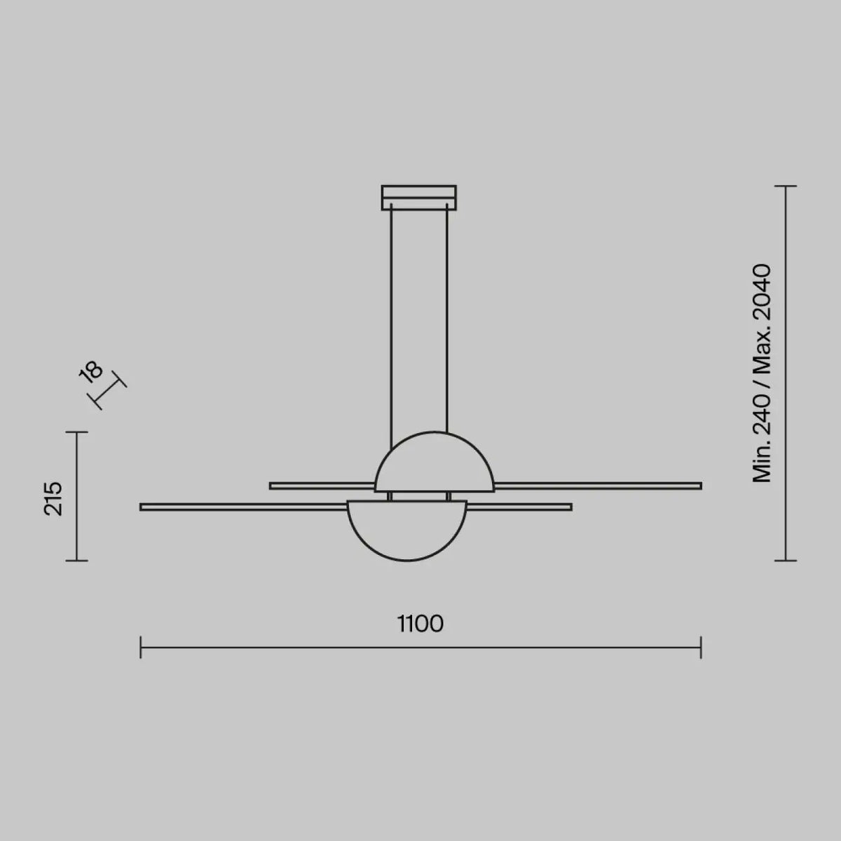 Suspension LED linéaire de 110 cm, dorée ou blanche, 4000 K