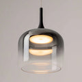 Suspension LED globe en verre de 26 cm, gris fumé, blanc ou doré, gris