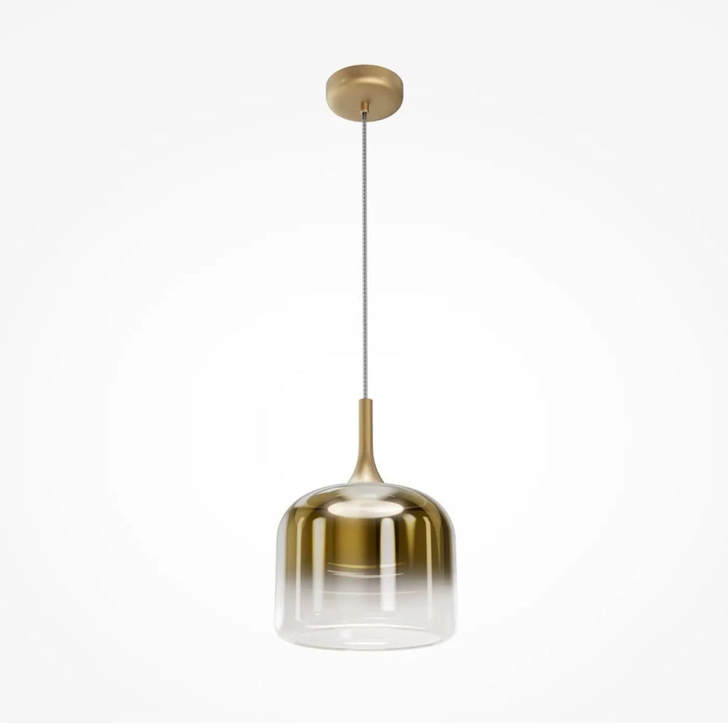 Suspension LED globe en verre de 26 cm, gris fumé, blanc ou doré