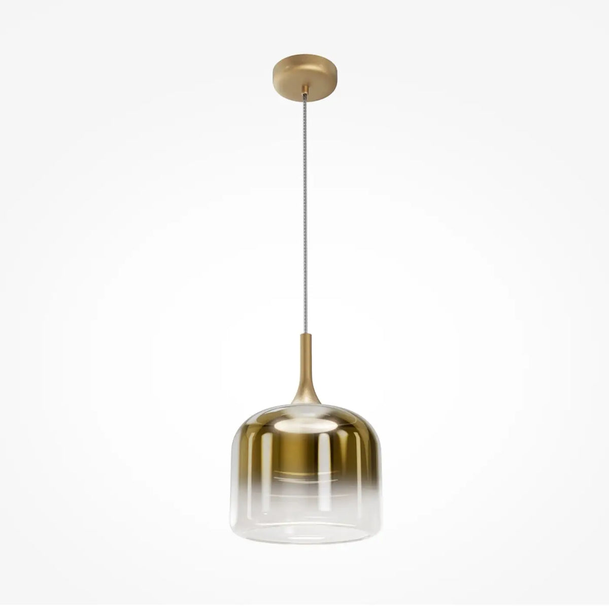 Suspension LED globe en verre de 26 cm, gris fumé, blanc ou doré