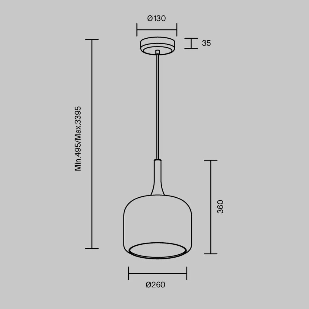 Suspension LED globe en verre de 26 cm, gris fumé, blanc ou doré