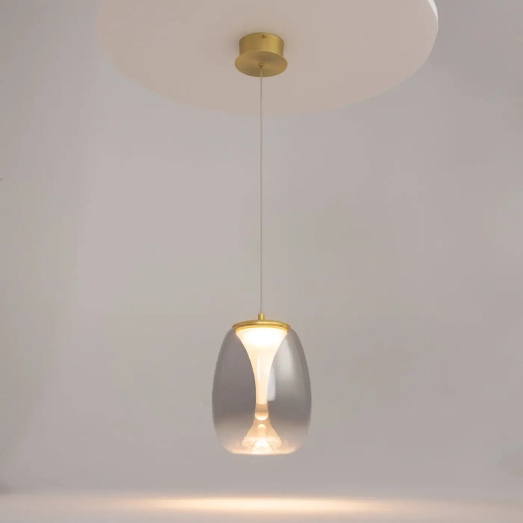 Suspension LED globe en verre fumé ou transparent, 20 cm, gris