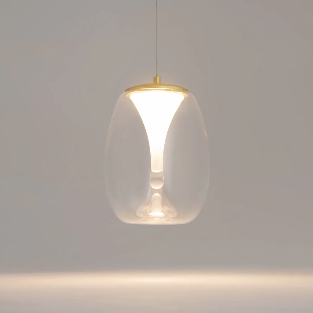 Suspension LED globe en verre fumé ou transparent, 20 cm