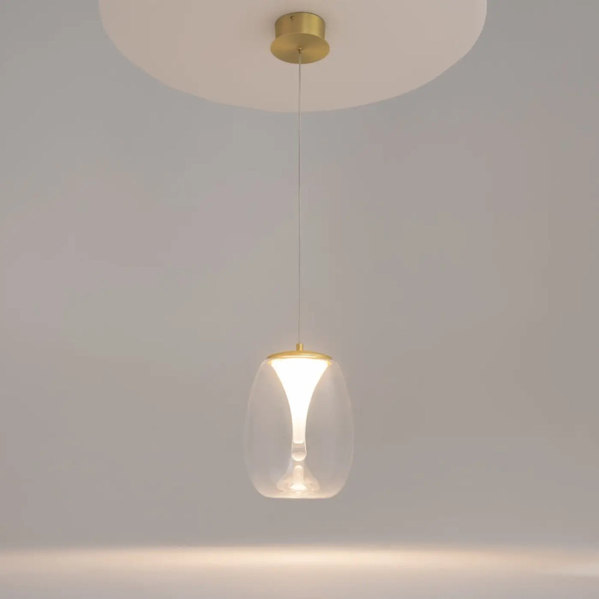 Suspension LED globe en verre fumé ou transparent, 20 cm, transparent