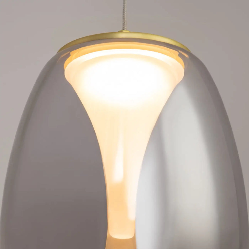 Suspension LED globe en verre fumé ou transparent, 20 cm