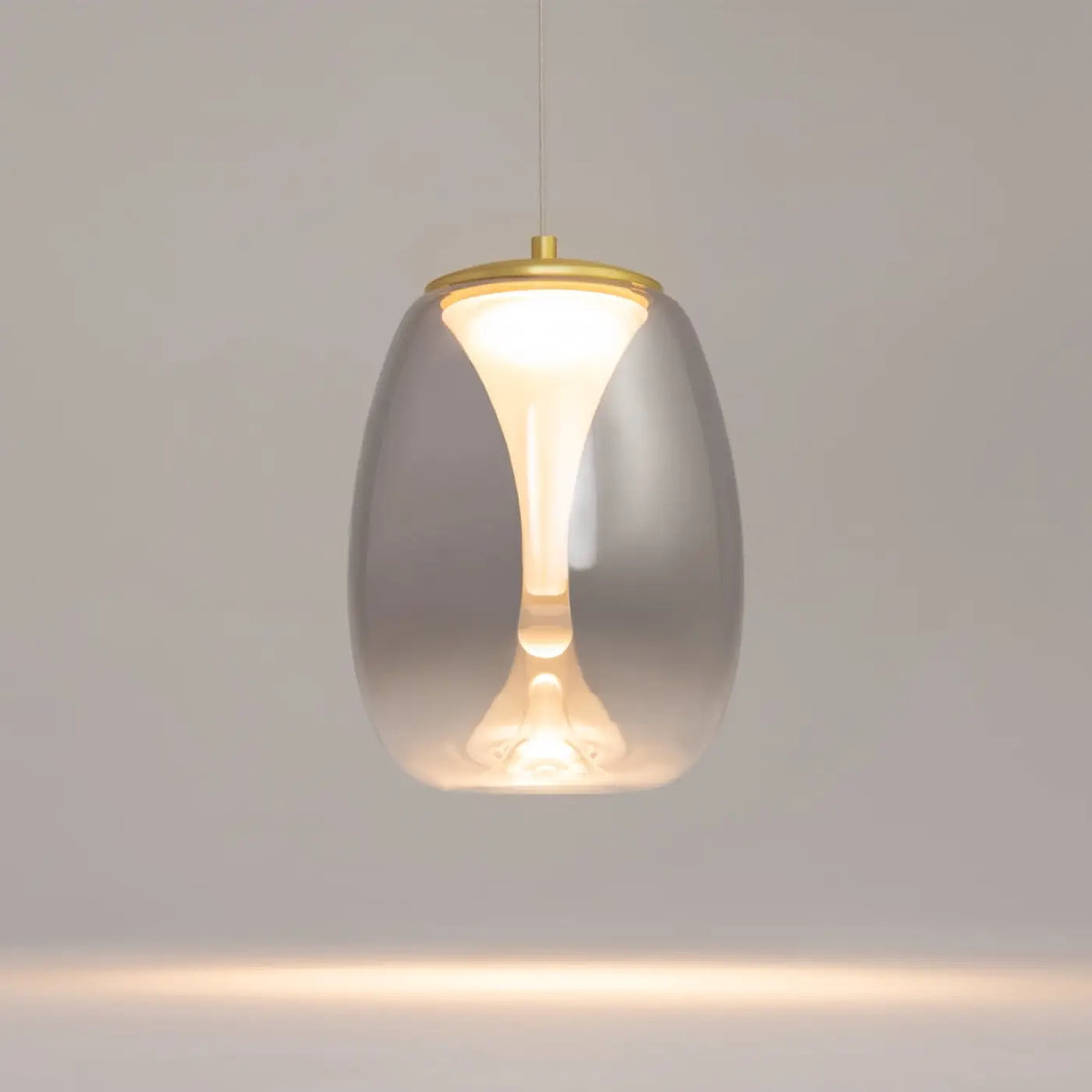 Suspension LED globe en verre fumé ou transparent, 20 cm