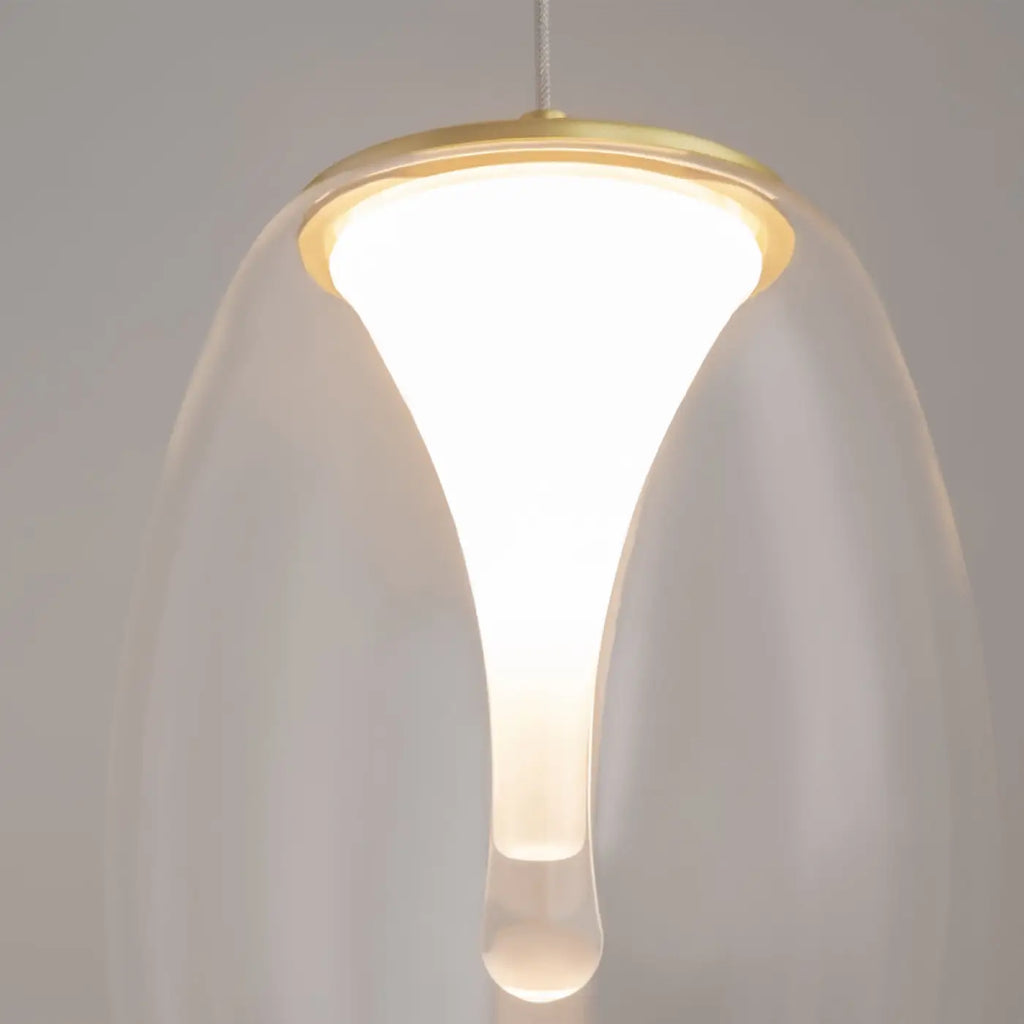 Suspension LED globe en verre fumé ou transparent, 20 cm
