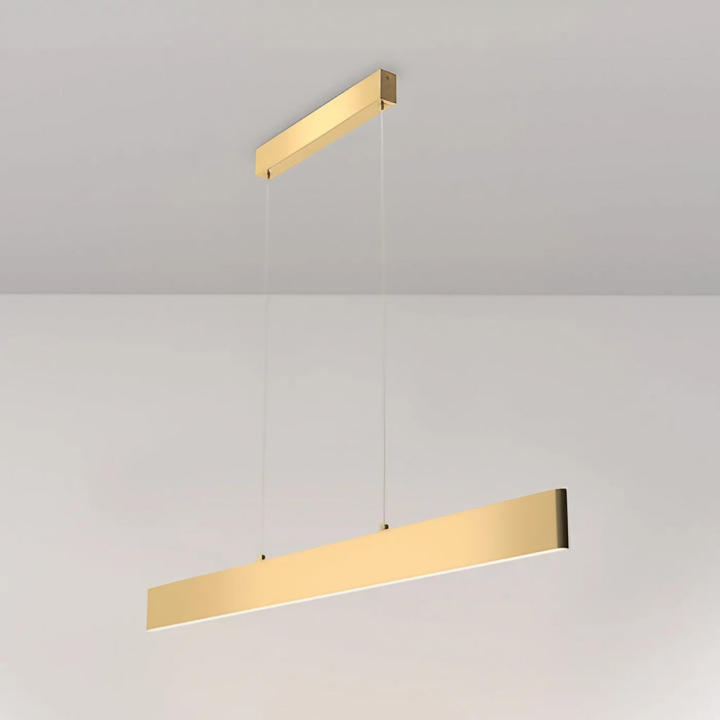 Suspension LED linéaire, 90 cm blanche ou 120 cm dorée