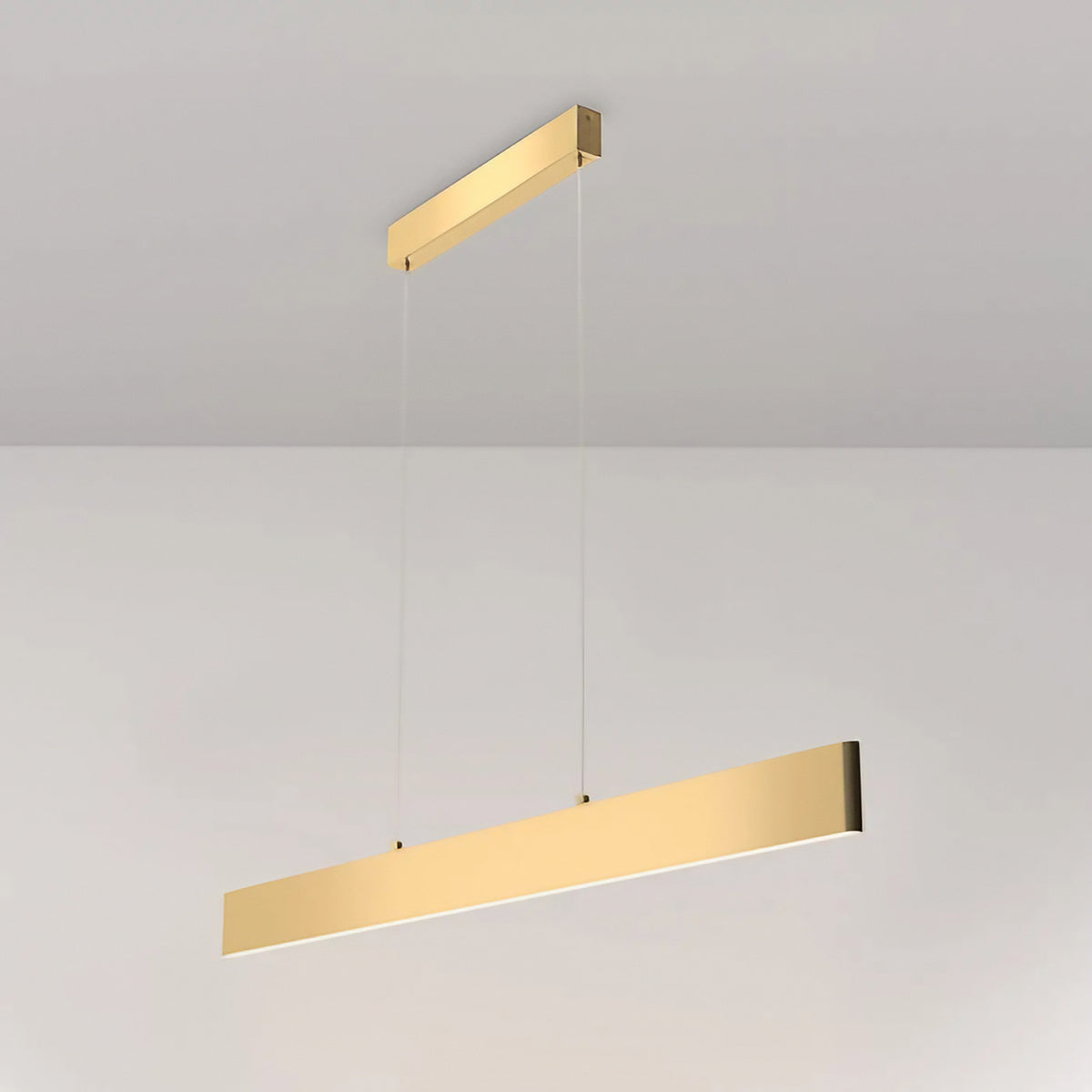 Suspension LED linéaire, 90 cm blanche ou 120 cm dorée